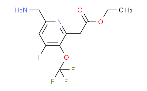Ethyl 6-(aminomethyl)-4-iodo-3-(trifluoromethoxy)pyridine-2-acetate