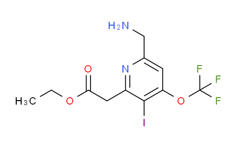 Ethyl 6-(aminomethyl)-3-iodo-4-(trifluoromethoxy)pyridine-2-acetate