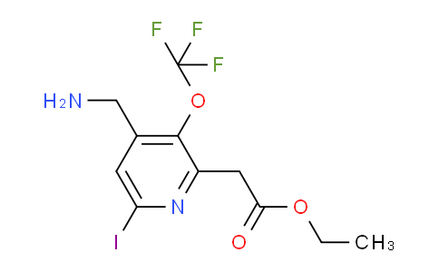 Ethyl 4-(aminomethyl)-6-iodo-3-(trifluoromethoxy)pyridine-2-acetate