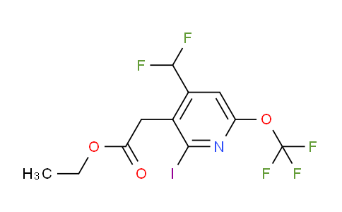Ethyl 4-(difluoromethyl)-2-iodo-6-(trifluoromethoxy)pyridine-3-acetate