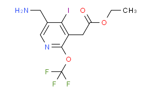 Ethyl 5-(aminomethyl)-4-iodo-2-(trifluoromethoxy)pyridine-3-acetate