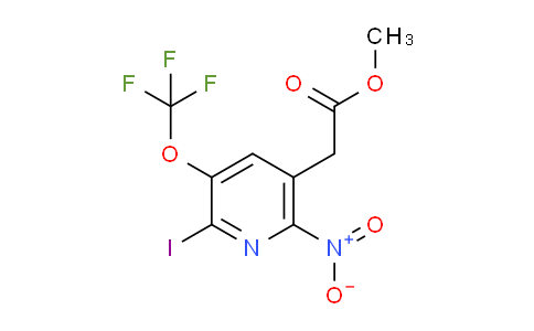 Methyl 2-iodo-6-nitro-3-(trifluoromethoxy)pyridine-5-acetate
