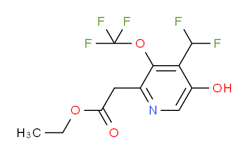 Ethyl 4-(difluoromethyl)-5-hydroxy-3-(trifluoromethoxy)pyridine-2-acetate