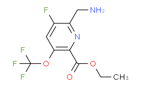 Ethyl 2-(aminomethyl)-3-fluoro-5-(trifluoromethoxy)pyridine-6-carboxylate