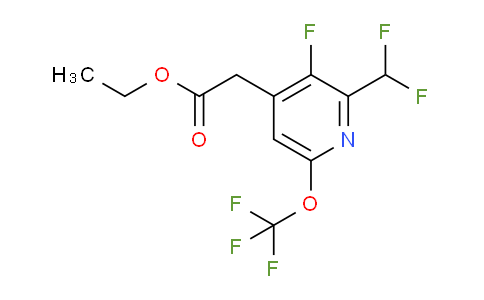 Ethyl 2-(difluoromethyl)-3-fluoro-6-(trifluoromethoxy)pyridine-4-acetate