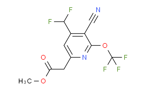 Methyl 3-cyano-4-(difluoromethyl)-2-(trifluoromethoxy)pyridine-6-acetate