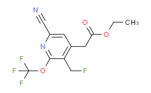Ethyl 6-cyano-3-(fluoromethyl)-2-(trifluoromethoxy)pyridine-4-acetate