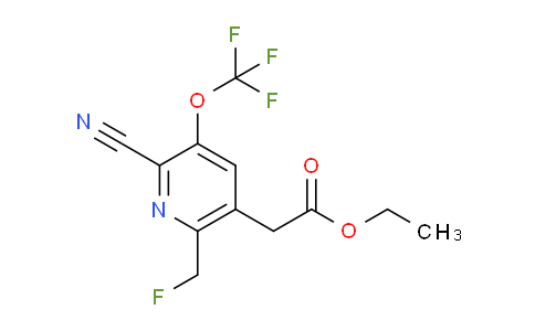 Ethyl 2-cyano-6-(fluoromethyl)-3-(trifluoromethoxy)pyridine-5-acetate