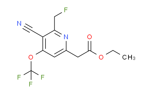 Ethyl 3-cyano-2-(fluoromethyl)-4-(trifluoromethoxy)pyridine-6-acetate