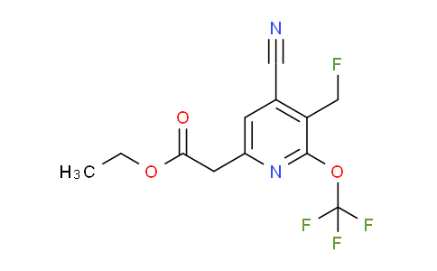 Ethyl 4-cyano-3-(fluoromethyl)-2-(trifluoromethoxy)pyridine-6-acetate