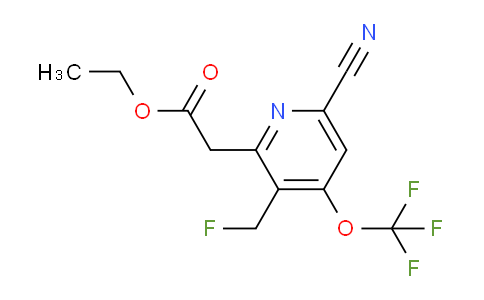Ethyl 6-cyano-3-(fluoromethyl)-4-(trifluoromethoxy)pyridine-2-acetate