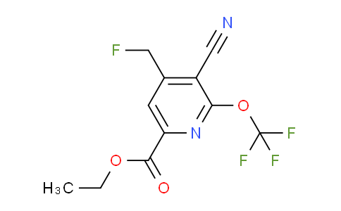 Ethyl 3-cyano-4-(fluoromethyl)-2-(trifluoromethoxy)pyridine-6-carboxylate