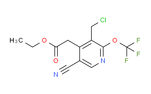 Ethyl 3-(chloromethyl)-5-cyano-2-(trifluoromethoxy)pyridine-4-acetate