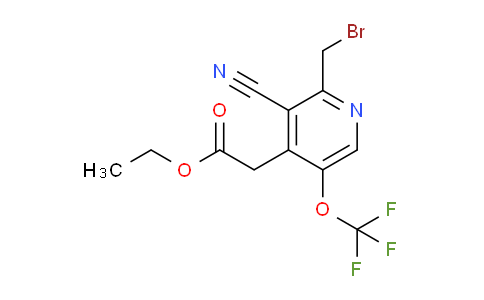 Ethyl 2-(bromomethyl)-3-cyano-5-(trifluoromethoxy)pyridine-4-acetate