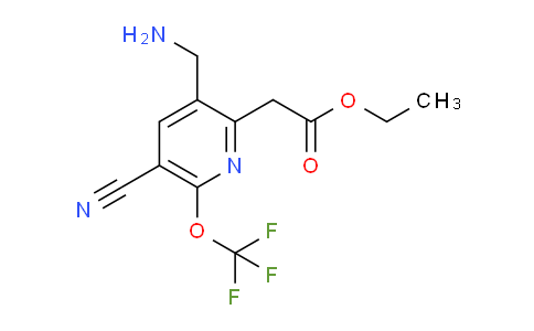 Ethyl 3-(aminomethyl)-5-cyano-6-(trifluoromethoxy)pyridine-2-acetate