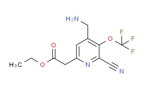 Ethyl 4-(aminomethyl)-2-cyano-3-(trifluoromethoxy)pyridine-6-acetate