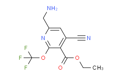 Ethyl 6-(aminomethyl)-4-cyano-2-(trifluoromethoxy)pyridine-3-carboxylate