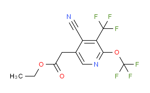 Ethyl 4-cyano-2-(trifluoromethoxy)-3-(trifluoromethyl)pyridine-5-acetate