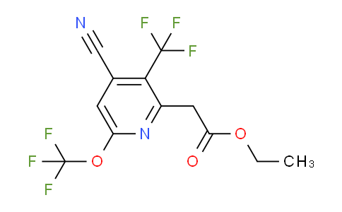 Ethyl 4-cyano-6-(trifluoromethoxy)-3-(trifluoromethyl)pyridine-2-acetate