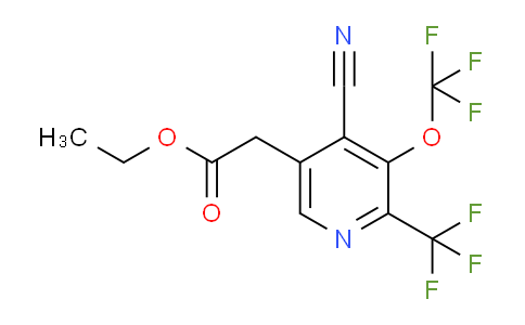 Ethyl 4-cyano-3-(trifluoromethoxy)-2-(trifluoromethyl)pyridine-5-acetate