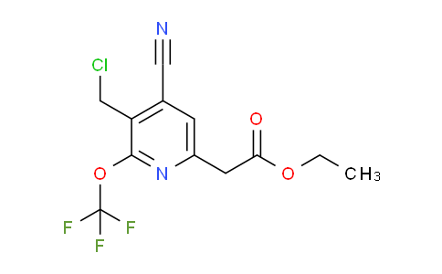 Ethyl 3-(chloromethyl)-4-cyano-2-(trifluoromethoxy)pyridine-6-acetate