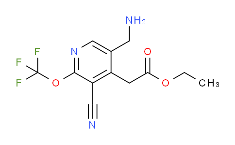 Ethyl 5-(aminomethyl)-3-cyano-2-(trifluoromethoxy)pyridine-4-acetate