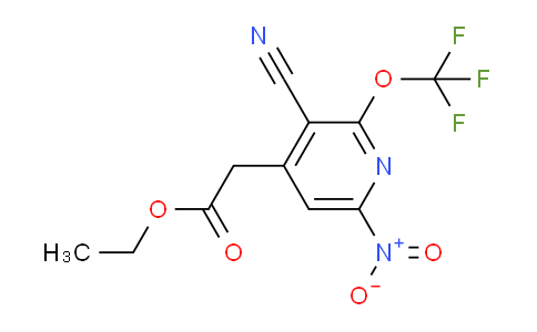 Ethyl 3-cyano-6-nitro-2-(trifluoromethoxy)pyridine-4-acetate