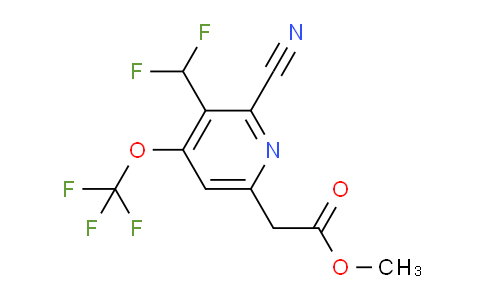 Methyl 2-cyano-3-(difluoromethyl)-4-(trifluoromethoxy)pyridine-6-acetate
