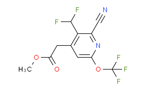 Methyl 2-cyano-3-(difluoromethyl)-6-(trifluoromethoxy)pyridine-4-acetate