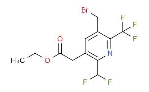 Ethyl 3-(bromomethyl)-6-(difluoromethyl)-2-(trifluoromethyl)pyridine-5-acetate