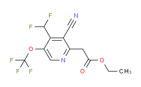 Ethyl 3-cyano-4-(difluoromethyl)-5-(trifluoromethoxy)pyridine-2-acetate