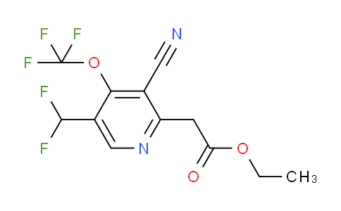 Ethyl 3-cyano-5-(difluoromethyl)-4-(trifluoromethoxy)pyridine-2-acetate