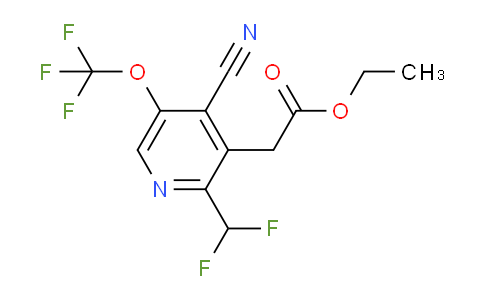 Ethyl 4-cyano-2-(difluoromethyl)-5-(trifluoromethoxy)pyridine-3-acetate