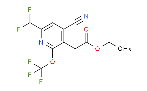 Ethyl 4-cyano-6-(difluoromethyl)-2-(trifluoromethoxy)pyridine-3-acetate