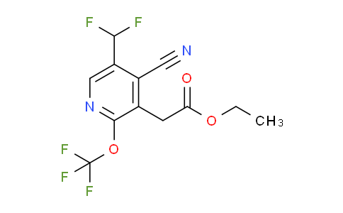 Ethyl 4-cyano-5-(difluoromethyl)-2-(trifluoromethoxy)pyridine-3-acetate