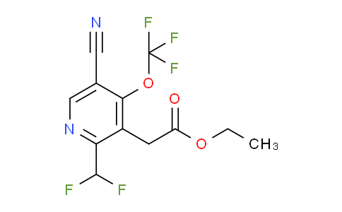 Ethyl 5-cyano-2-(difluoromethyl)-4-(trifluoromethoxy)pyridine-3-acetate