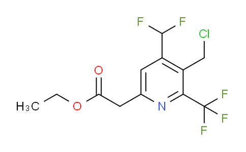 Ethyl 3-(chloromethyl)-4-(difluoromethyl)-2-(trifluoromethyl)pyridine-6-acetate
