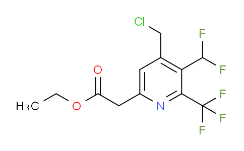 Ethyl 4-(chloromethyl)-3-(difluoromethyl)-2-(trifluoromethyl)pyridine-6-acetate