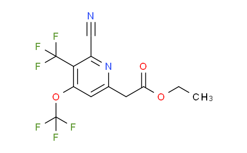 Ethyl 2-cyano-4-(trifluoromethoxy)-3-(trifluoromethyl)pyridine-6-acetate