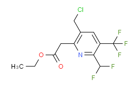Ethyl 5-(chloromethyl)-2-(difluoromethyl)-3-(trifluoromethyl)pyridine-6-acetate