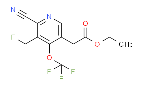 Ethyl 2-cyano-3-(fluoromethyl)-4-(trifluoromethoxy)pyridine-5-acetate