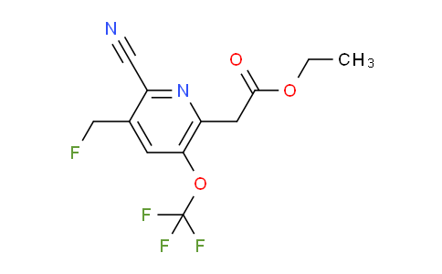 Ethyl 2-cyano-3-(fluoromethyl)-5-(trifluoromethoxy)pyridine-6-acetate