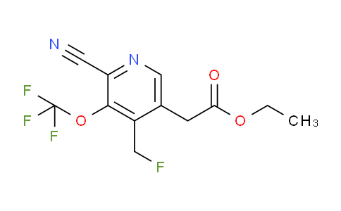 Ethyl 2-cyano-4-(fluoromethyl)-3-(trifluoromethoxy)pyridine-5-acetate