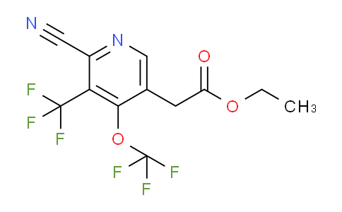 Ethyl 2-cyano-4-(trifluoromethoxy)-3-(trifluoromethyl)pyridine-5-acetate