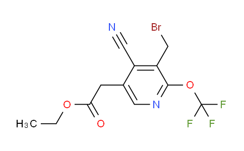 Ethyl 3-(bromomethyl)-4-cyano-2-(trifluoromethoxy)pyridine-5-acetate