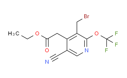 Ethyl 3-(bromomethyl)-5-cyano-2-(trifluoromethoxy)pyridine-4-acetate
