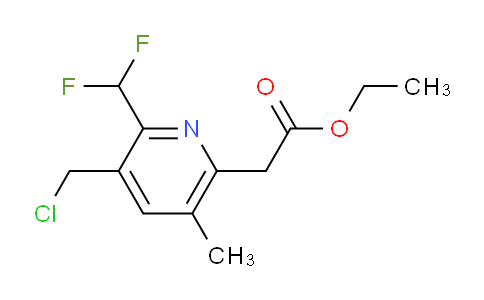 Ethyl 3-(chloromethyl)-2-(difluoromethyl)-5-methylpyridine-6-acetate