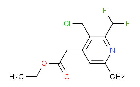 Ethyl 3-(chloromethyl)-2-(difluoromethyl)-6-methylpyridine-4-acetate
