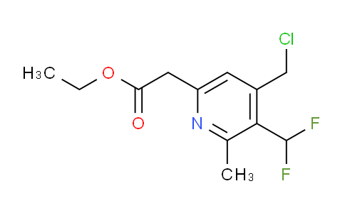 Ethyl 4-(chloromethyl)-3-(difluoromethyl)-2-methylpyridine-6-acetate