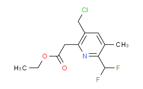 Ethyl 5-(chloromethyl)-2-(difluoromethyl)-3-methylpyridine-6-acetate